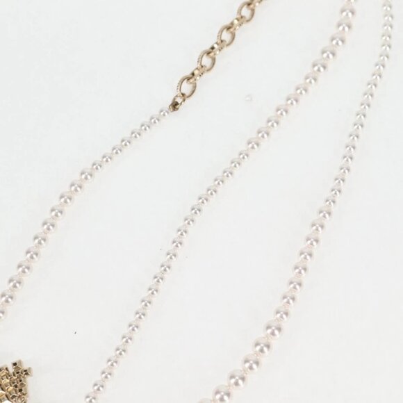 CHANEL Pearl Necklace Metal White Gold Tone CC Auth 128889M - Picture 9 of 12